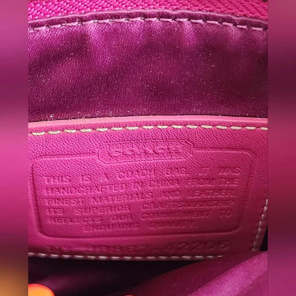 Coach Penelope Op Art Pink Coated Canvas Swingpack Crossbody Bag Handbag Purse - Picture 4 of 16